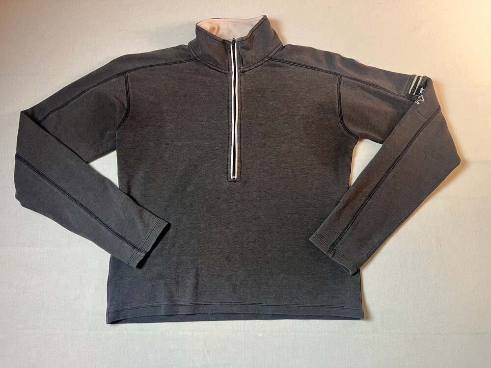 Horny Toad Women's 1/4 Zip Pullover Sweater Size S Dark Gray Lyocell Cotton